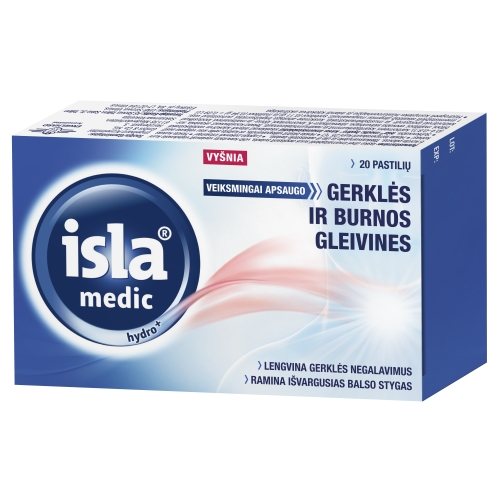 ISLA MEDIC HYDRO+ vyšnių skonio, 20 pastilių