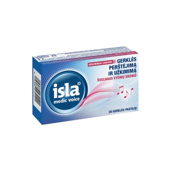 ISLA MEDIC HYDRO+, vyšnių skonio, nuo ., 20 pastilių, 6 m