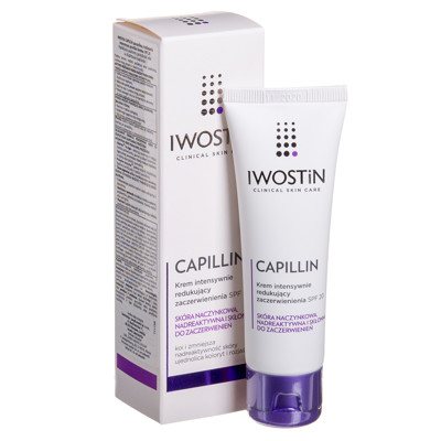 IWOSTIN CAPILLIN, intensyvaus poveikio kremas, paraudimą mažinantis, SPF 20, 40 ml