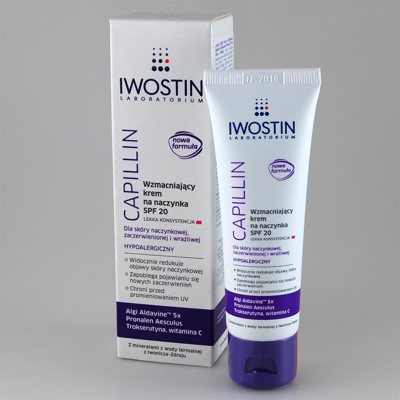 IWOSTIN CAPILLIN, kremas stiprinantis odą su išsiplėtusiais kapiliarais, SPF 20, lengvas, 40 ml