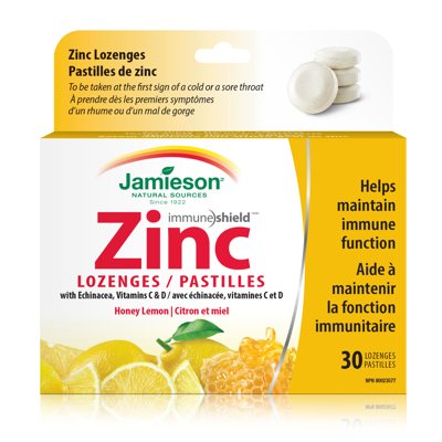 JAMIESON CINKAS SU EŽIUOLE IR VITAMINAIS C IR D, 30 pastilių