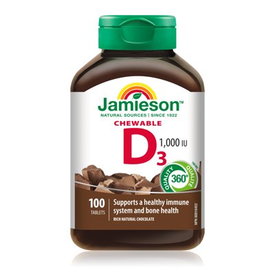 Jamieson D vitaminas suaugusiems kramtomasis, 1000 IU N100