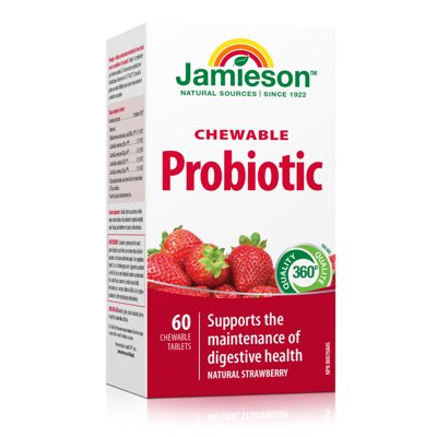 JAMIESON LACTO-BIFIDOBAKTERIJŲ KOMPLEKSAS, 60 kramtomųjų tablečių