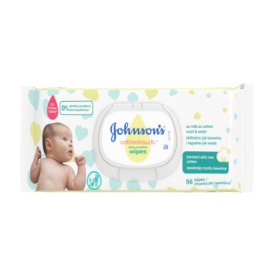 JOHNSON’S drėgnos servetėlės nuo 1-os dienos Cottontouch™ N56