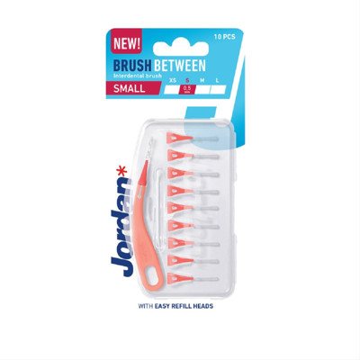 JORDAN BRUSH BETWEEN S, dantų šepetėlis tarpdančiams, 10 vnt., 0.5 mm
