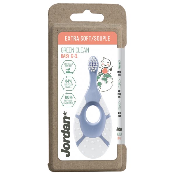 JORDAN dantų šepetėlis GREEN CLEAN, 0-. vaikams, 1 vnt., 2 m