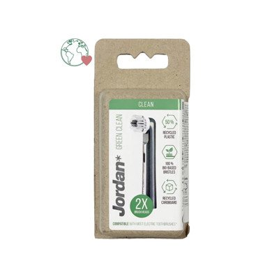 JORDAN GREEN CLEAN, elektrinio dantų šepetėlio galvutė, 2 vnt