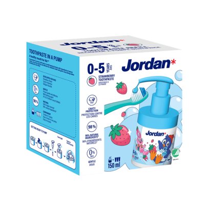 JORDAN, vaikiška dantų pasta, 0-5 metų, 150 ml