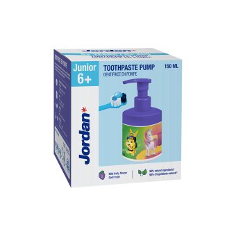 JORDAN vaikiška dantų pasta su dozatoriumi, 6-., vaisių skonio, 150 ml, 12 m