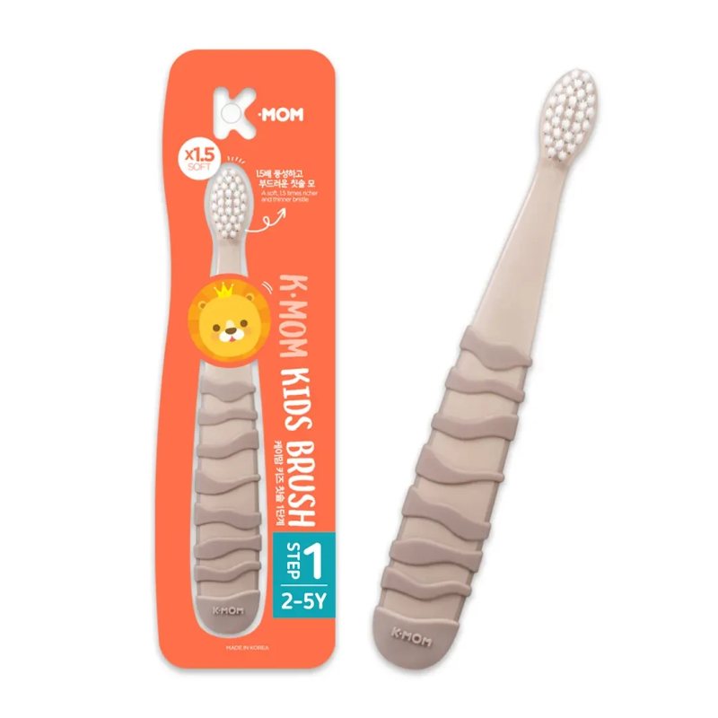 K-MOM dantų šepetėlis vaikasms nuo 2-. (rudas), 5 m