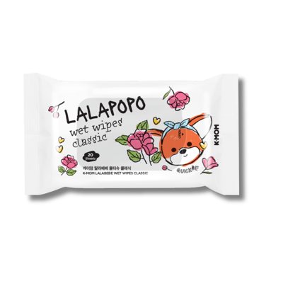 K-MOM Lalapopo organiškos drėgnos servetėlės CLASSIC, 20 vnt