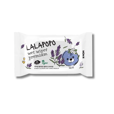 K-MOM Lalapopo organiškos drėgnos servetėlės PREMIUM, 20 vnt