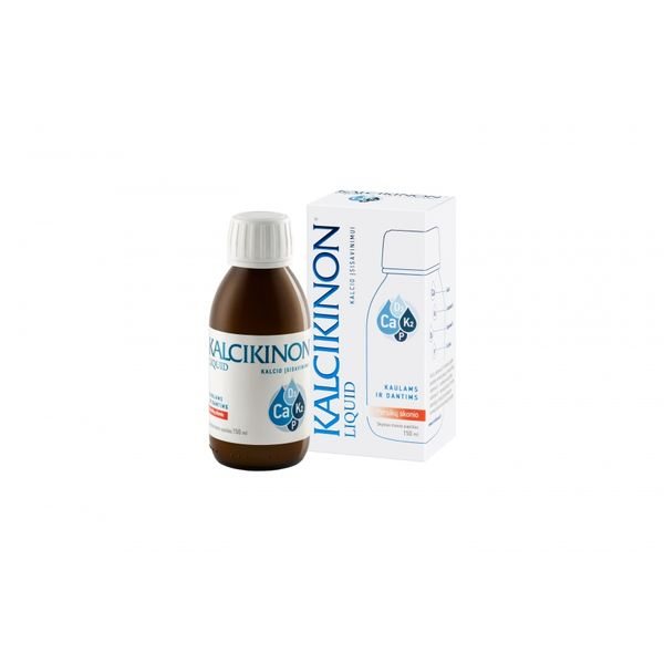 KALCIKINON maisto papildas su vitaminais D3, K2, fosforu LIQUID, 150 ml