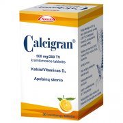 Kalcio ir vitamino D preparatas CALCIGRAN 500 mg, 30 tab.
