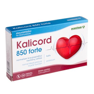 KALICORD 850 FORTE, 30 kietųjų kapsulių
