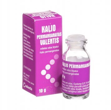 KALIO Permanganatas Valentis milteliai odos tirpalui, 10 g