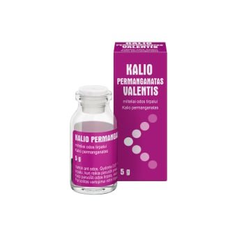 KALIO PERMANGANATAS VALENTIS, milteliai odos tirpalui, N1, 5 g