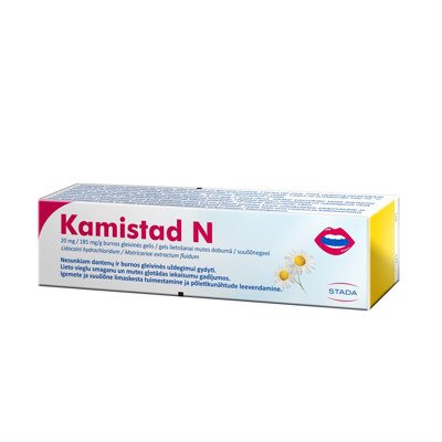 KAMISTAD N, 20 mg/185 mg/g, burnos gleivinės gelis, 10 g