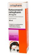 Ketoconazol-ratiopharm 20 mg/ml šampūnas, 60 ml