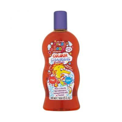 KIDS STUFF iš raudonos į mėlyną spalvą keičiantis vonios skystis CRAZY COLOUR CHANGING RED TO BLUE, 300 ml