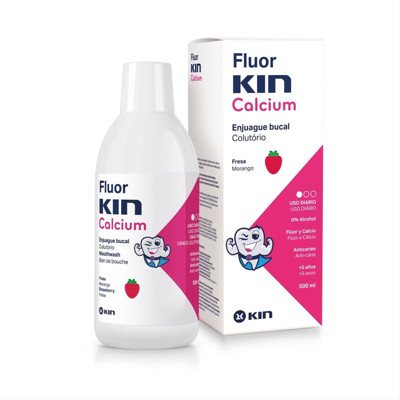 KIN FLUOR CALCIUM, burnos skalavimo skystis, 500 ml