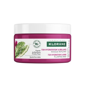 KLORANE 72 val. drėkinanti ir blizgesio bei apimties suteikianti kaukė PRICKLY PEAR, 250 ml