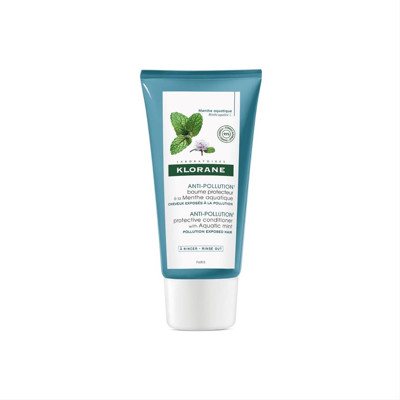 KLORANE ANTI-POLLUTION MINT, valantis ir blizgesio suteikiantis kondicionierius su natūraliu vandeninės mėtos ekstraktu, 150 ml