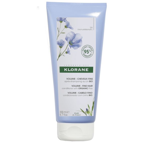 KLORANE balzamas plaukams su sėjamųjų linų ekstraktu ploniems plaukams, 200 ml