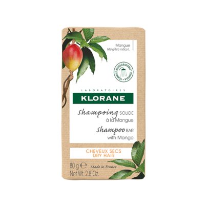 KLORANE maitinamasis kietasis šampūnas su mango sviestu sausiems plaukams MANGO, 80 g