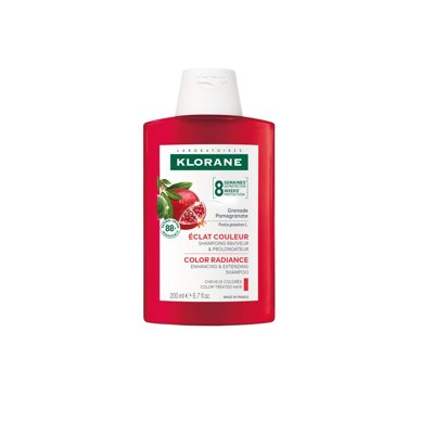 KLORANE POMEGRANATE, šampūnas dažytiems plaukams su granatų ekstraktu, 200 ml