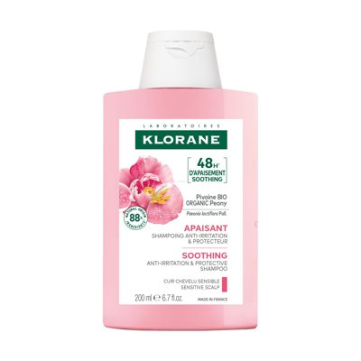 KLORANE, šampūnas jautriai galvos odai su bijūnais, 200 ml