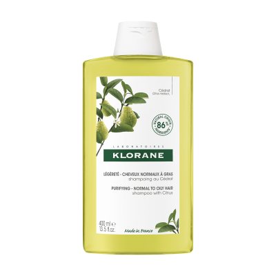 KLORANE šampūnas normaliems - riebiems plaukams su citrusų ekstraktu Citrus, 400 ml