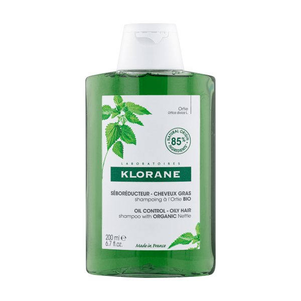 KLORANE šampūnas riebiems plaukams su dilgėlių ekstraktu, 200 ml