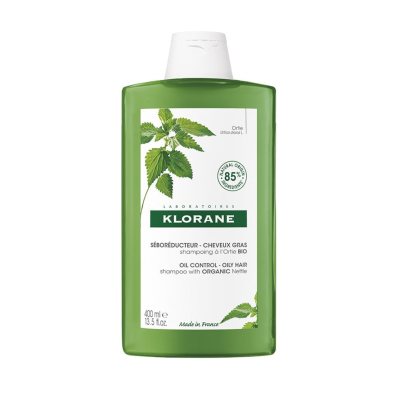 KLORANE šampūnas riebiems plaukams su dilgėlių ekstraktu Nettle, 400 ml