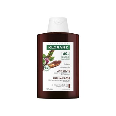 KLORANE, šampūnas slenkantiems plaukams su chininu ir vitaminu B, 200 ml