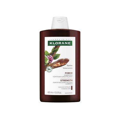 KLORANE, šampūnas slenkantiems plaukams su chininu ir vitaminu B, 400 ml