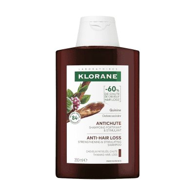 KLORANE šampūnas slenkantiems plaukams su chininu ir vitaminu B Quinine, 200 ml