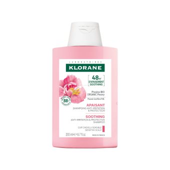 KLORANE šampūnas su bijūnais jautriai, sudirgusiai galvos odai, 200 ml