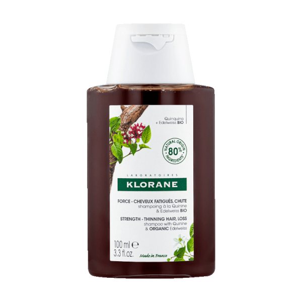 KLORANE šampūnas su chininu ir B grupės vitaminais, 100 ml
