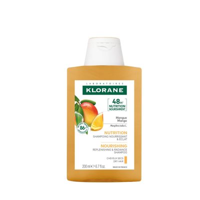 KLORANE, šampūnas su mango sviestu sausiems plaukams, 200 ml