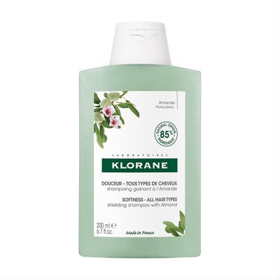KLORANE, šampūnas su migdolų ekstraktu silpniems ir blizgesio netekusiems plaukams, 200 ml