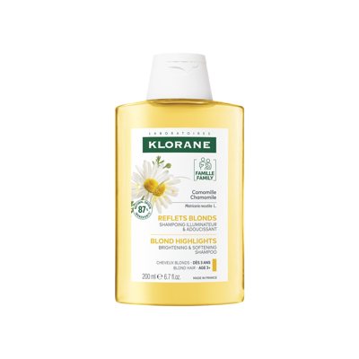 KLORANE, šampūnas šviesiems plaukams su ramunėlėmis, 200 ml