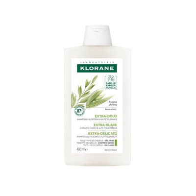 KLORANE, šampūnas visų tipų plaukams su avižų pieneliu, 400 ml