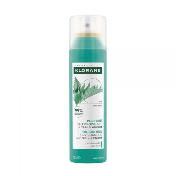 KLORANE sausas šampūnas su dilgėlėmis riebiems plaukams OIL CONTROL, 150 ml