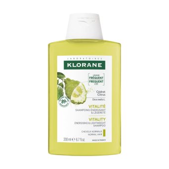 KLORANE tonizuojantis šampūnas su citrusais linkusiems riebaluotis plaukams, 200 ml