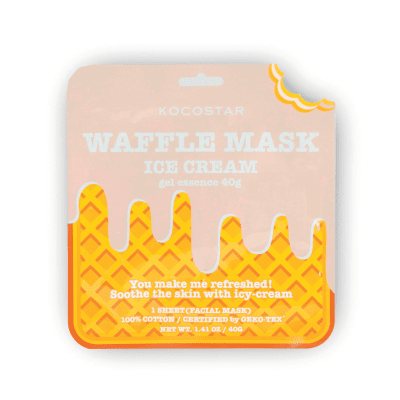 KOCOSTAR glotninanti lakštinė veido kaukė WAFFLE ICECREAM, 40 g