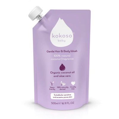 KOKOSO BABY kūno ir plaukų prausiklis kūdikiams kokosų kvapo, ., papildymas, 500 ml