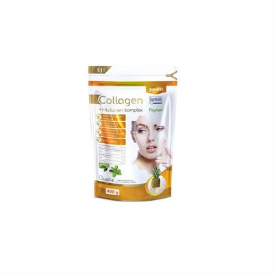 KOLAGENO + HIALURONO KOMPLEKSAS - ANANASAS (HIDROLIZUOTAS KOLAGENAS PEPTAN, HIALURONO RŪGŠTIS, ORGANINIS CINKAS, VIT B2, BIOTINAS, VIT C. N32, milteliai, 400 g