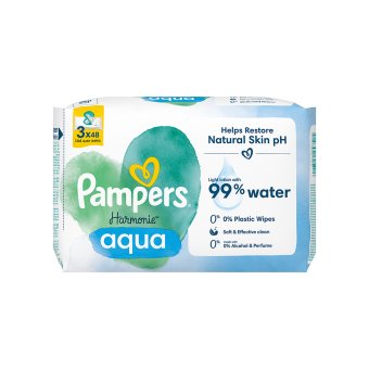 Kūdikių servetėlės PAMPERS Harmonie Aqua, 144 vnt., 3 x 48 vnt