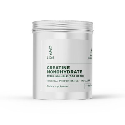 L Cell Kreatino monohidratas (mikrozinuotas), maisto papildas, milteliai, ultra tirpus, 300 g